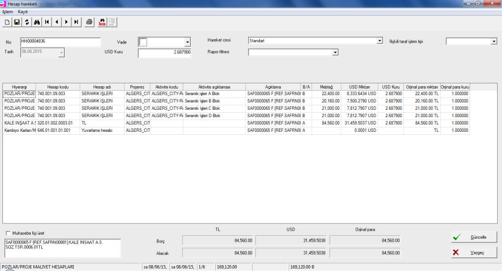 Hesap Hareketi Ekranı - Kopya